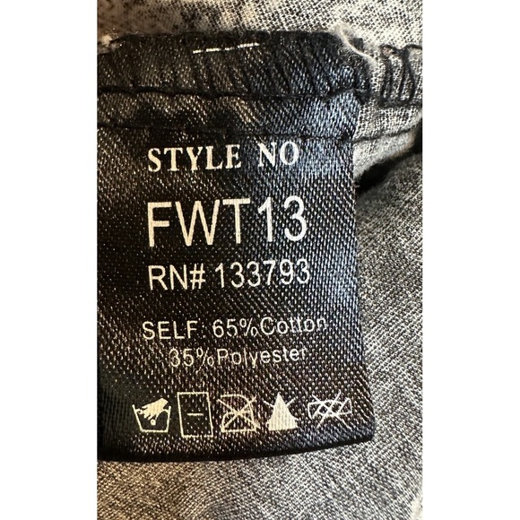 POL handkerchief pattern short sleeve oversized button up boxy shirt top sz L - Picture 3 of 5